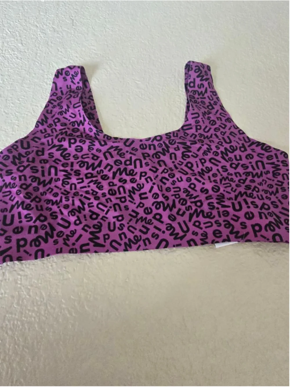 MeUndies Limited Edition Magenta Purple Black Logo Bra Panty Set L Brand New